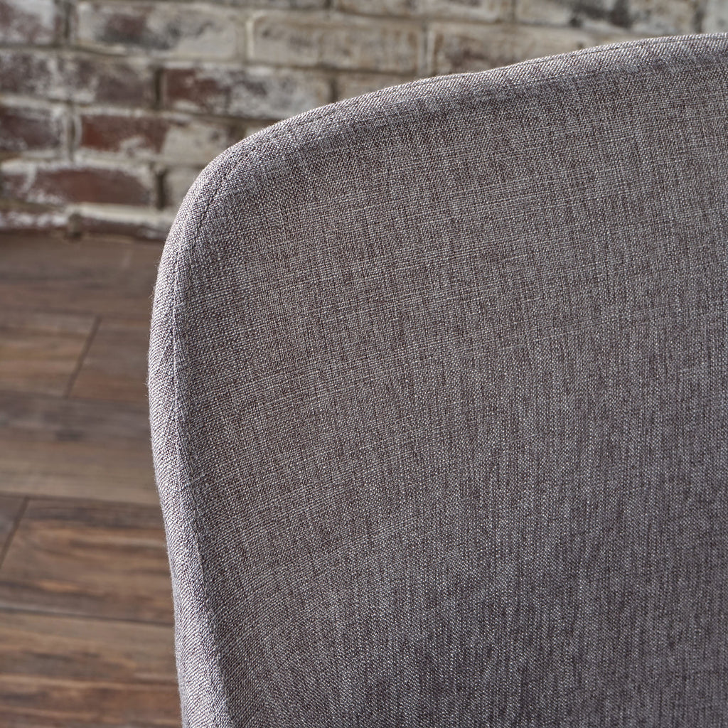 Fabric Upholstered Dining Chairs, Set of 2, Light Gray and Dark Walnut J71718