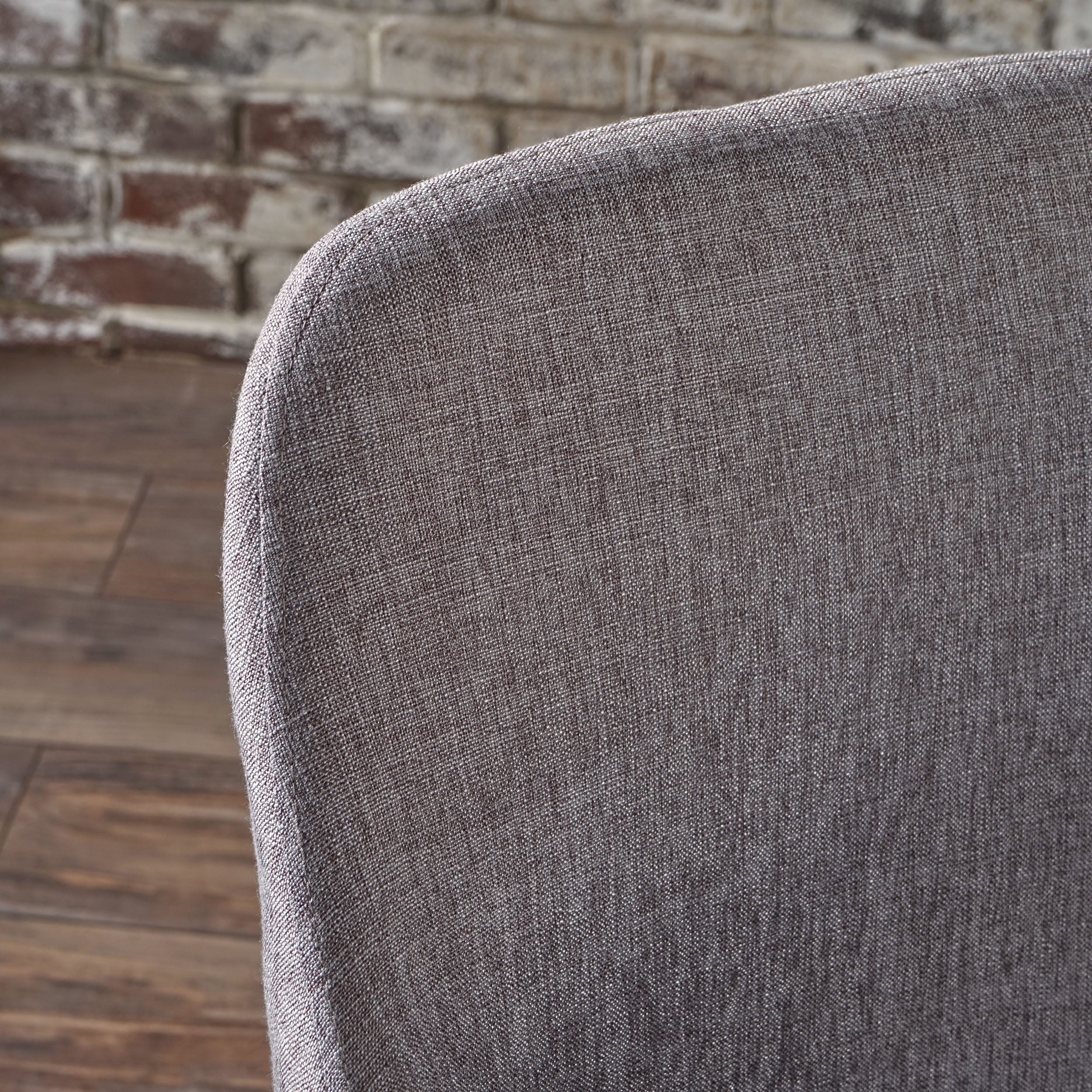 Fabric Upholstered Dining Chairs, Set of 2, Light Gray and Dark Walnut J71718