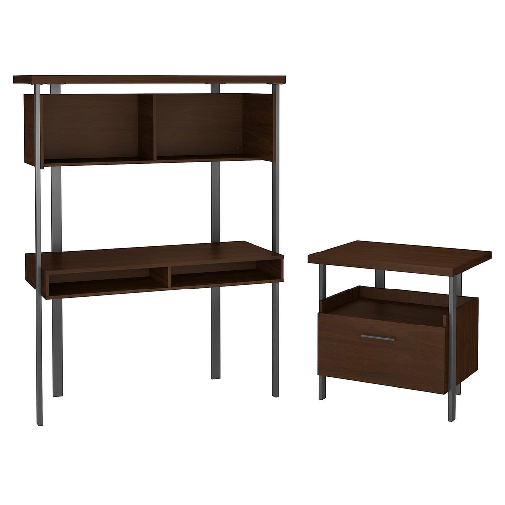 Walnut Computer Desk with Hutch S542