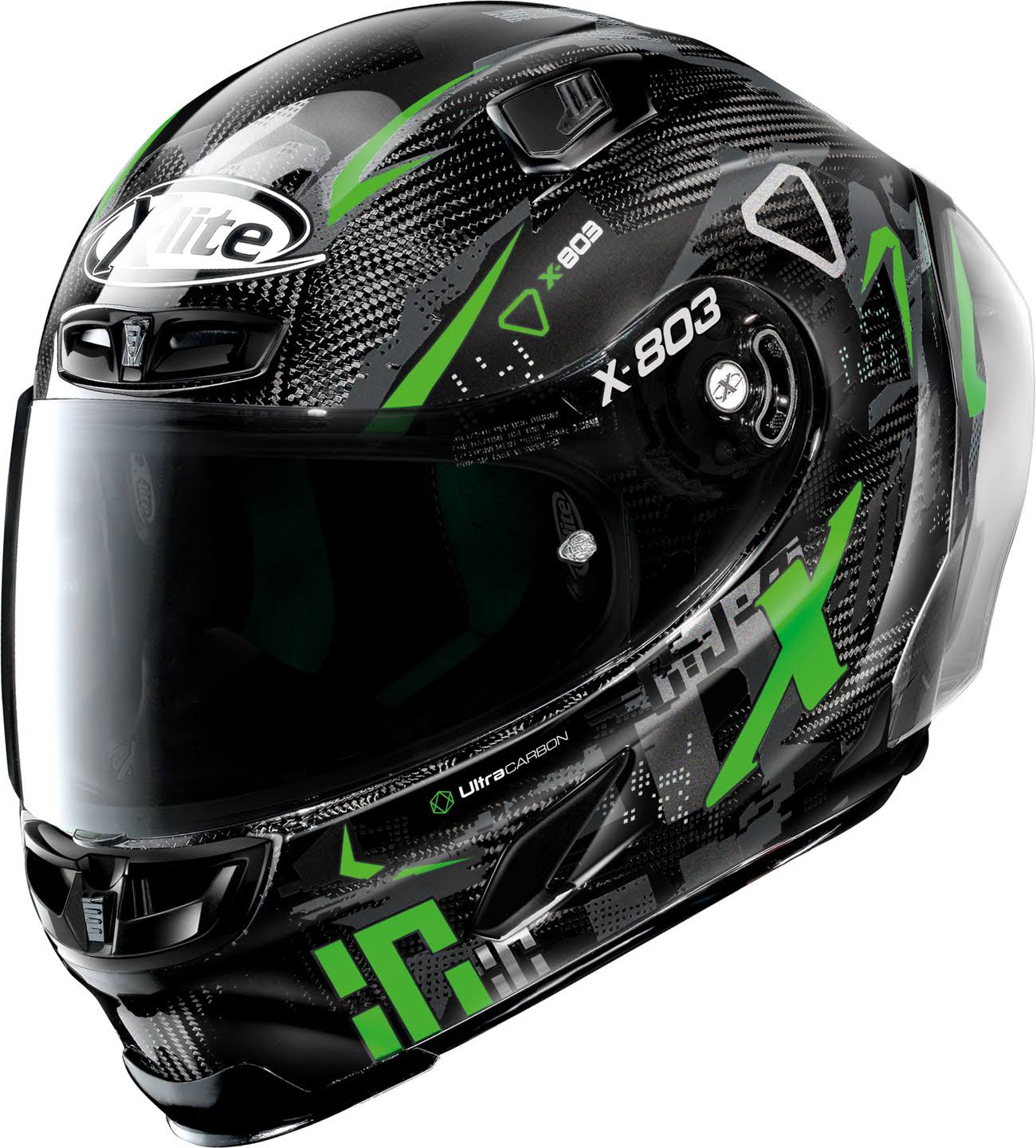 Helmet X-803 RS Ultra Carbon Darko Black / Green Size L W145