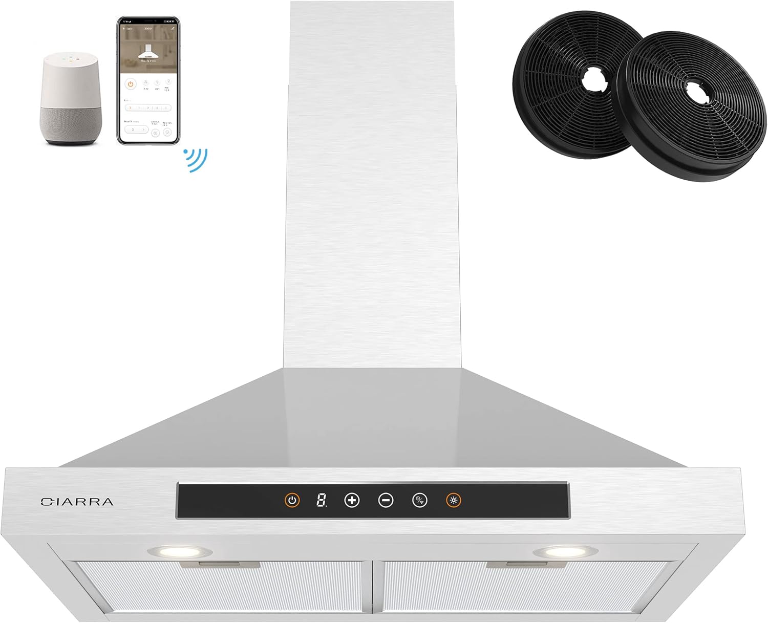 30 inch Stainless Steel Smart Range Hood with Voice Control U65389
