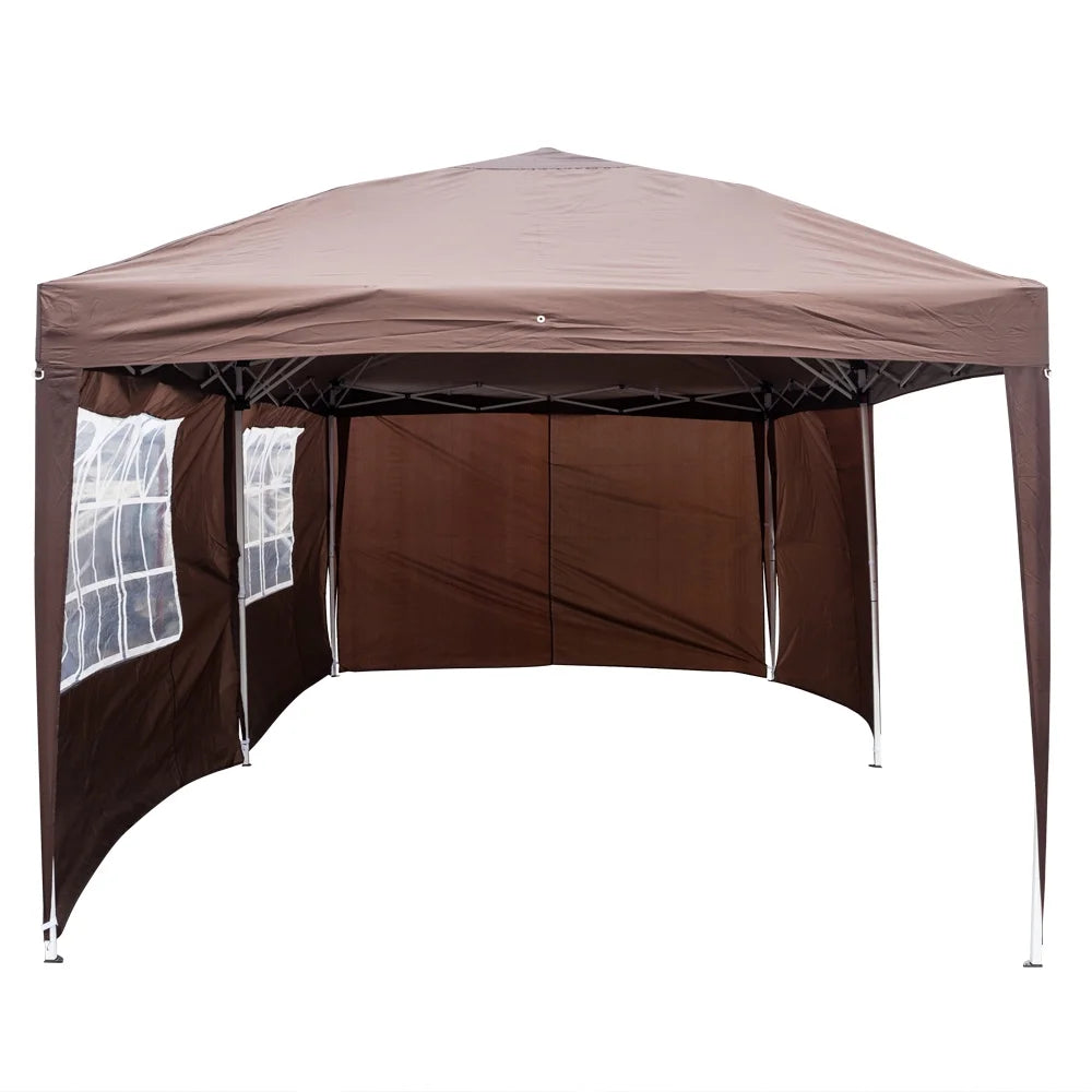 Dark Coffee Pop Up Tent with Two Windows Y91042