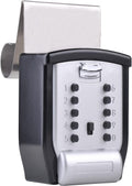 Car Window Lockbox with Protective Rubber Cover, Holds 1-5 Keys A826