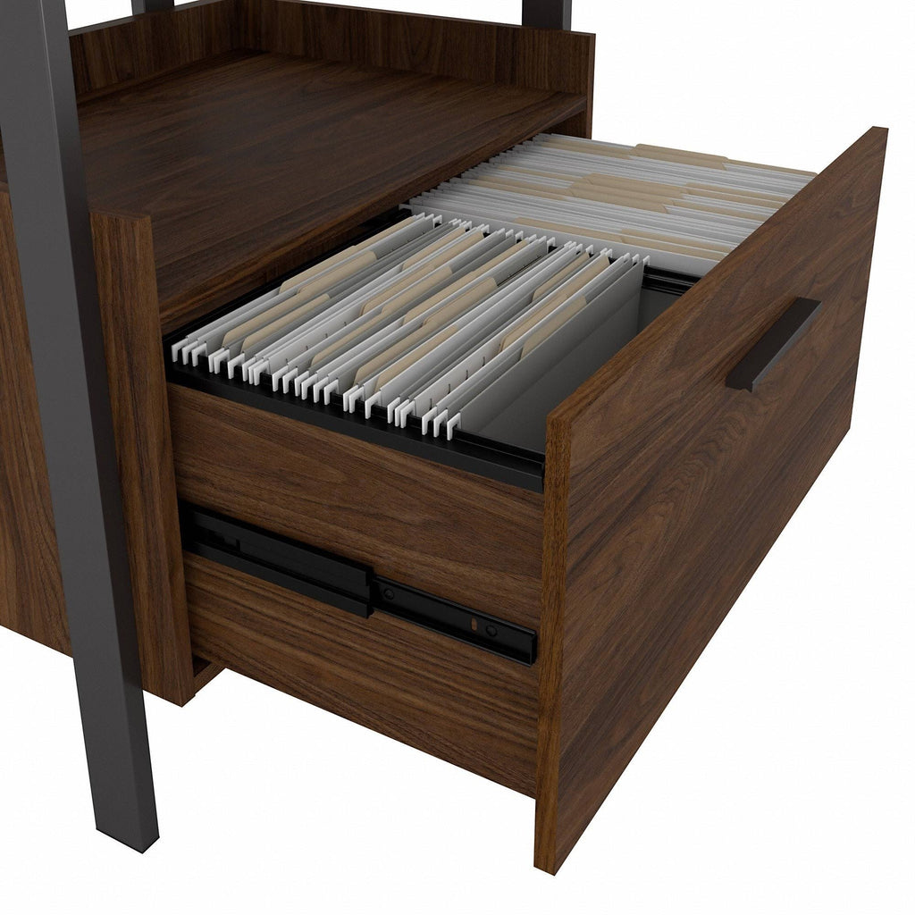 Walnut Computer Desk with Hutch S542