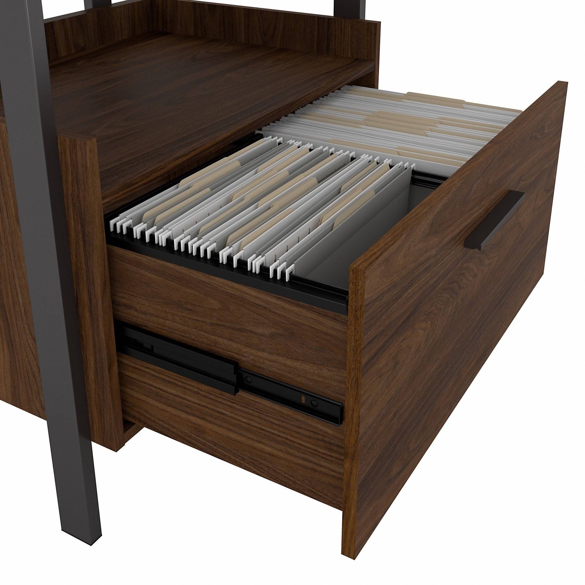 Walnut Computer Desk with Hutch S542