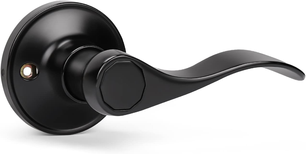 Matte Black Privacy Door Levers E6533