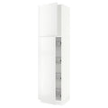 White High Cabinet with Door and Wire Baskets B229