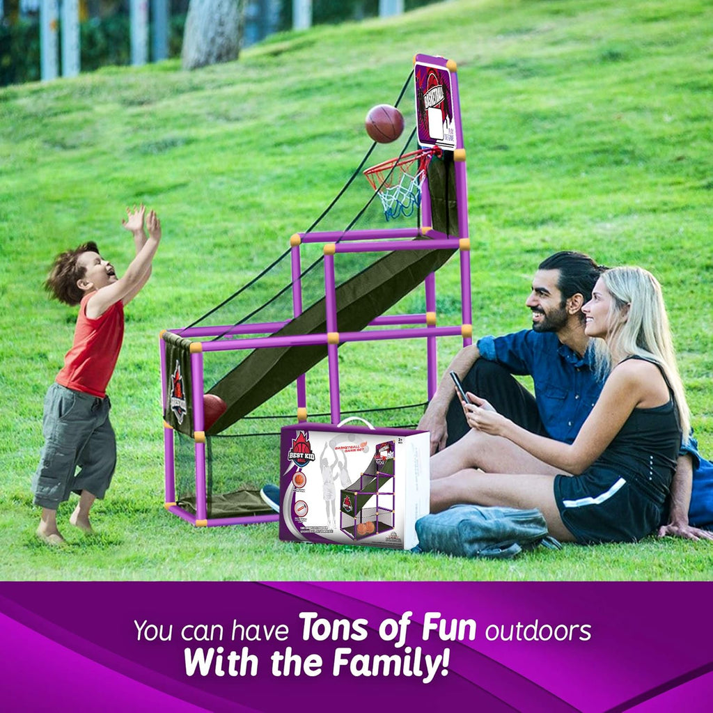 Indoor Arcade Basketball Hoop with 2 Basketballs and Air Pump A2359