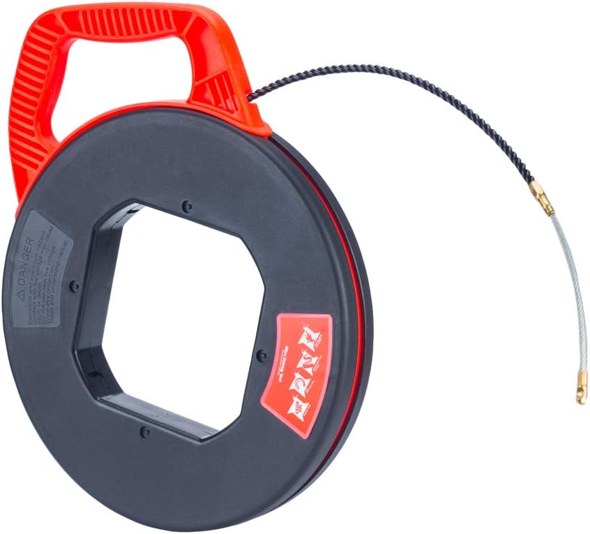 100FT Polyester 3 Core Braid Pulling Fish Tape with Red Winding Case V960