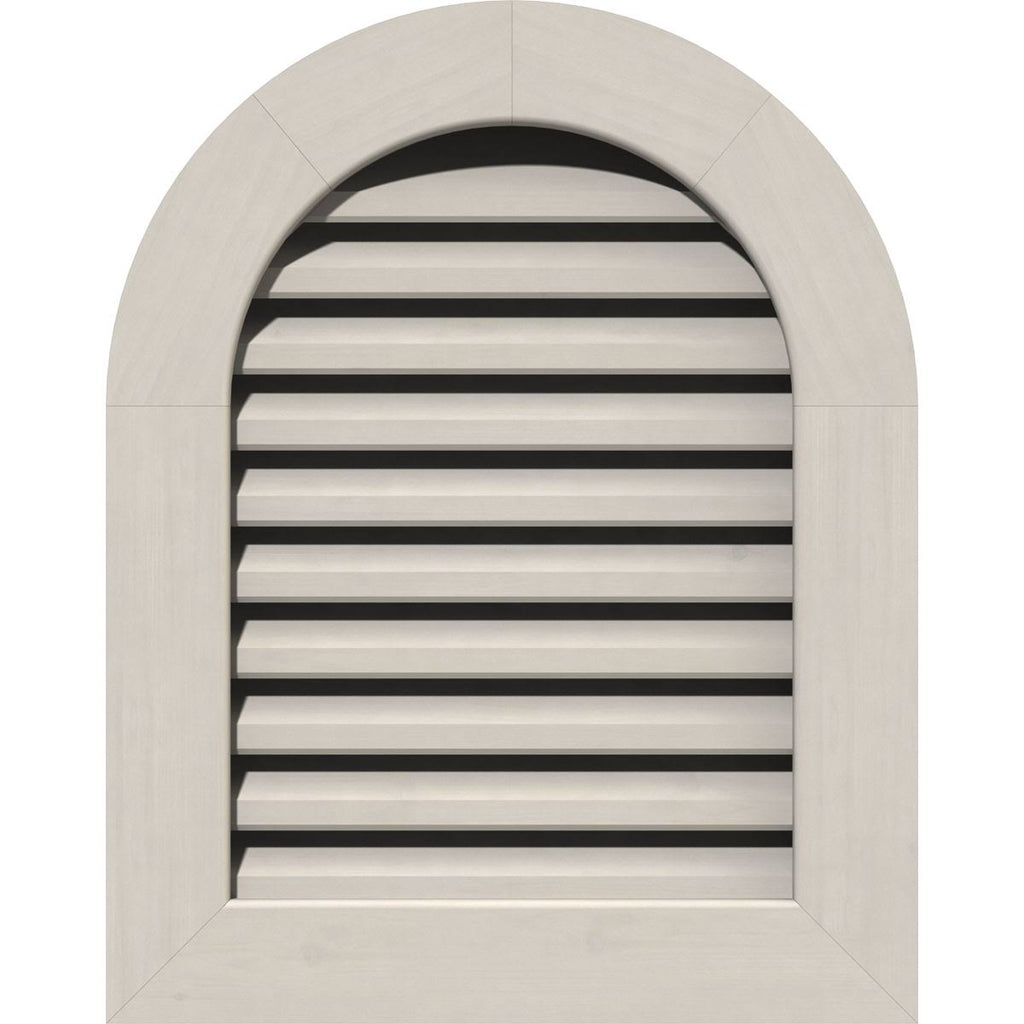 26 inch Round Top Gable Vent, Primed Western Red Cedar F998