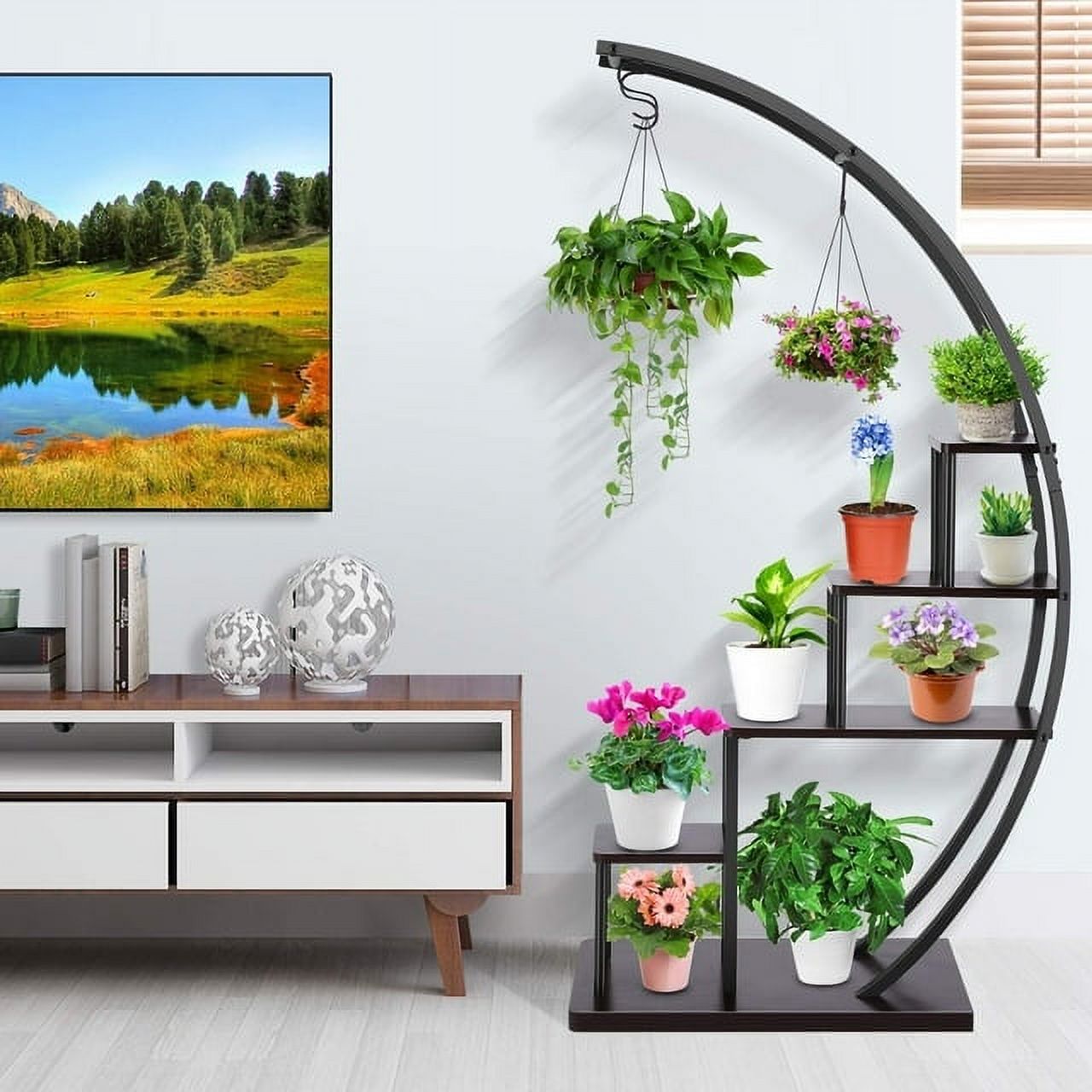5 Tier Black Metal Plant Stand 2Pcs B141106