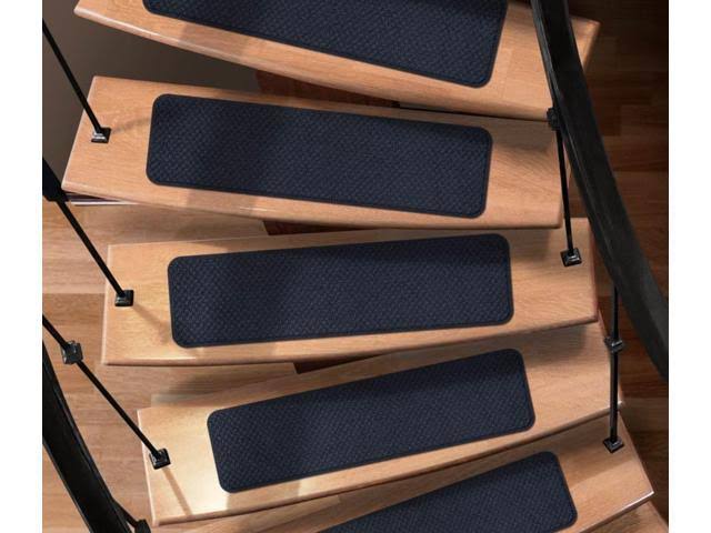 Navy Blue Attachable Carpet Stair Treads Set of 12 H56473