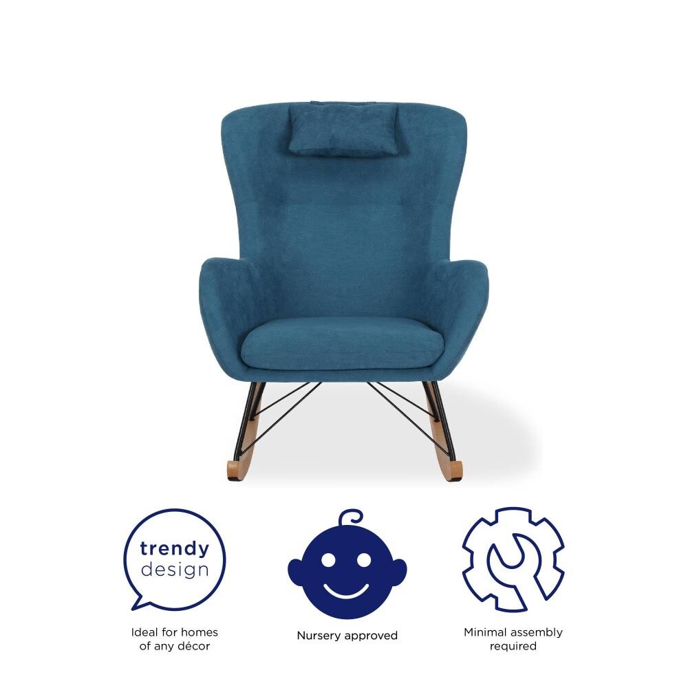 Blue Rocker Chair with Storage Pockets I5536