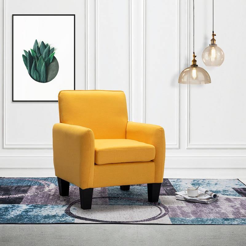 Yellow Linen Accent Arm Chair T468440