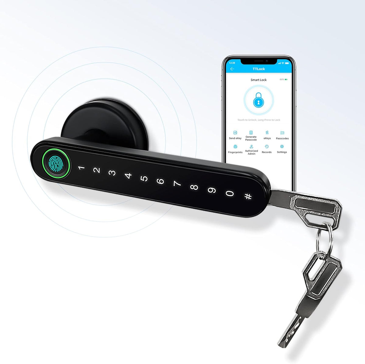 Black Fingerprint Door Lock with Keyless Entry O92569