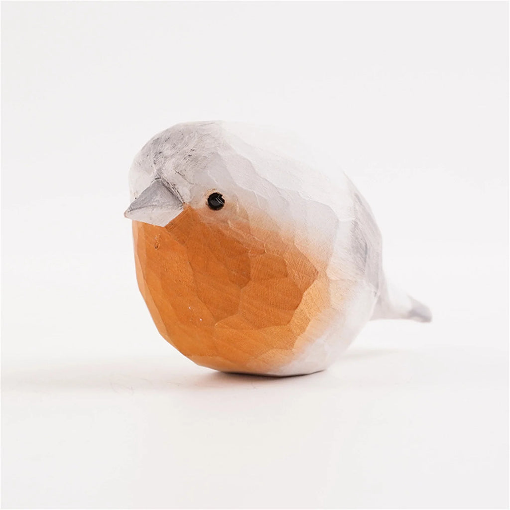 Small Wood Bird Figurine Handmade Carving L93378