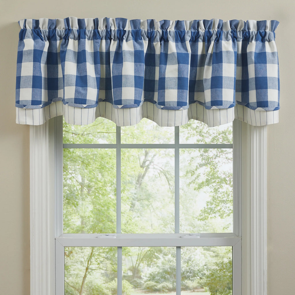 China Blue Buffalo Check Valance 72" N3101