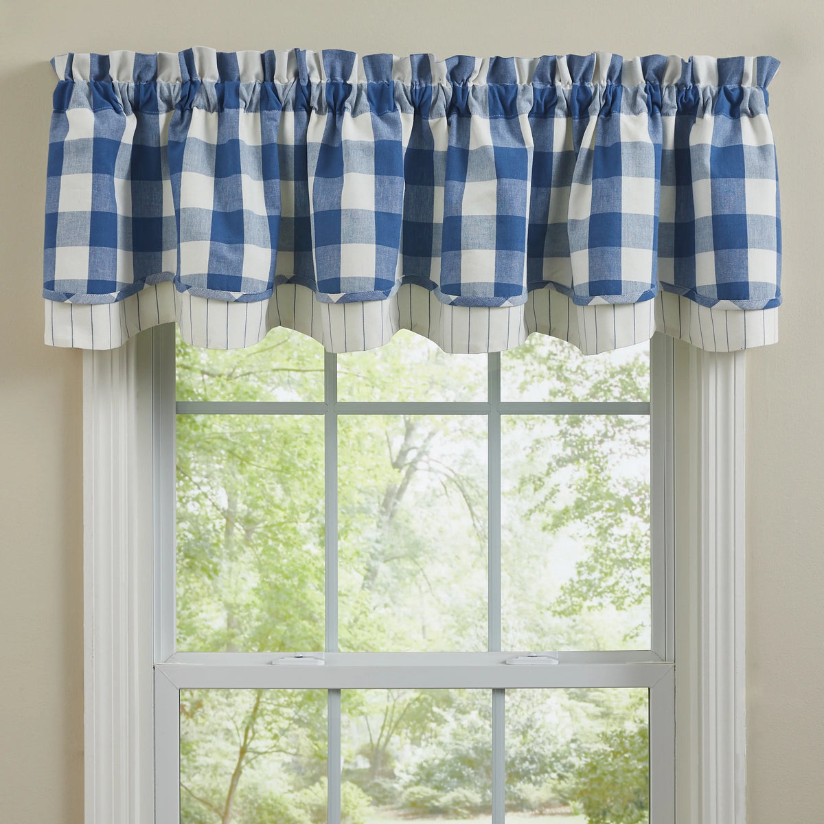 China Blue Buffalo Check Valance 72" N3101