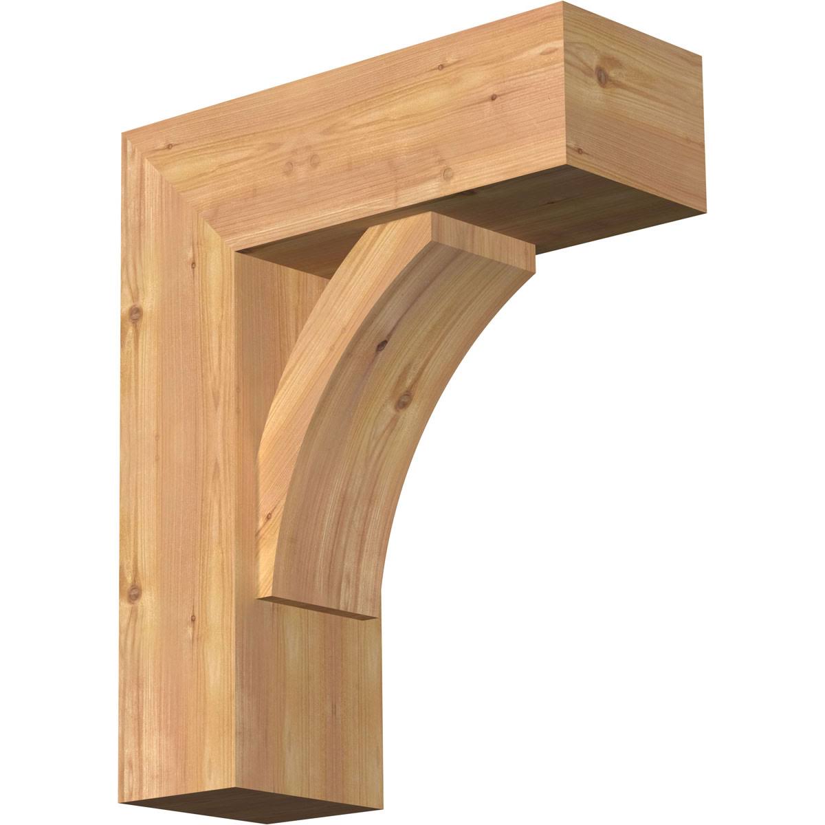 Thorton Block Smooth Bracket with Offset Brace, Western Red Cedar P300260