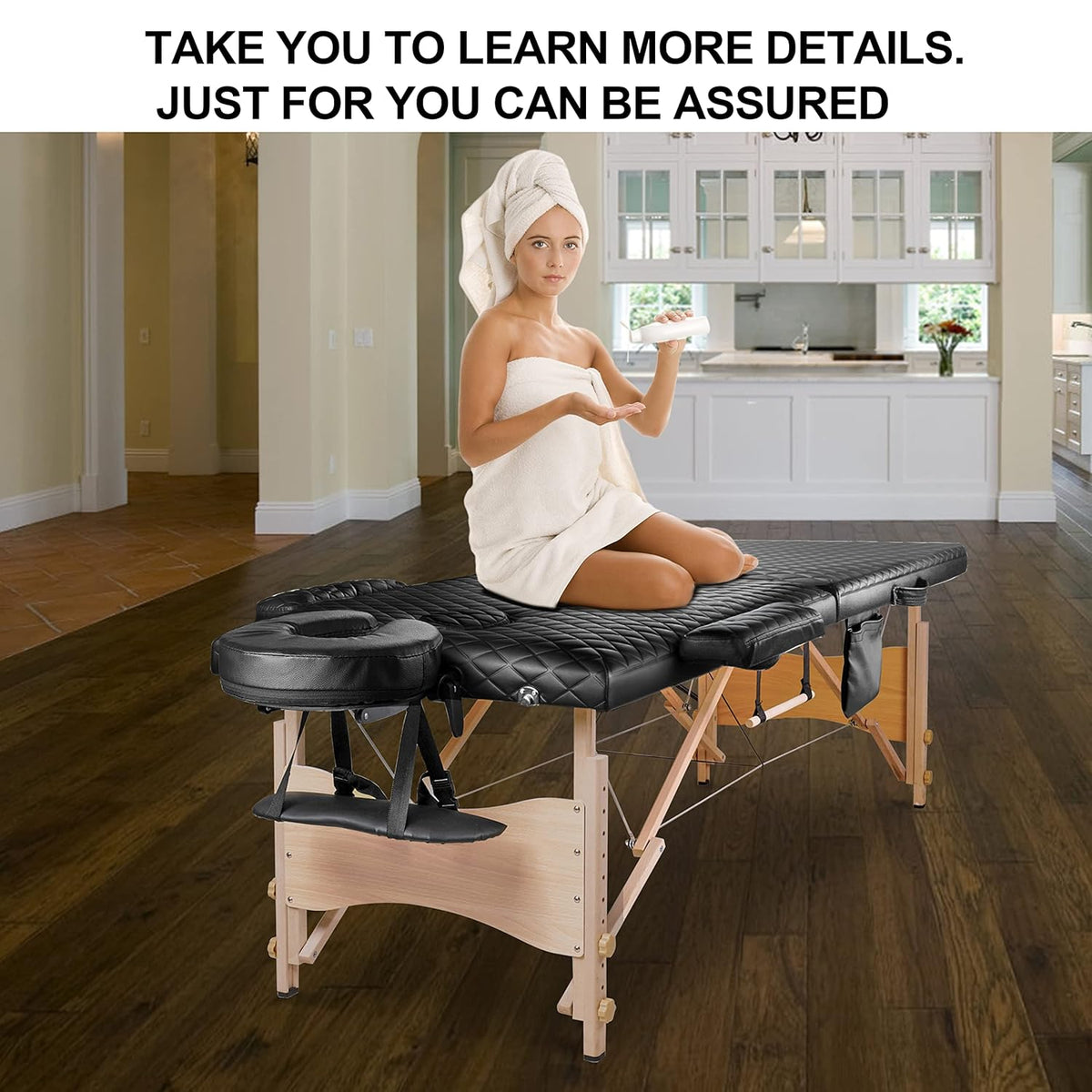 Portable Bi-Fold Memory Foam Massage Table with Carrying Case Y967