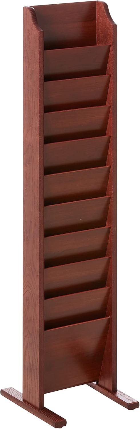 Medium Oak Free-Standing Magazine Rack H4081