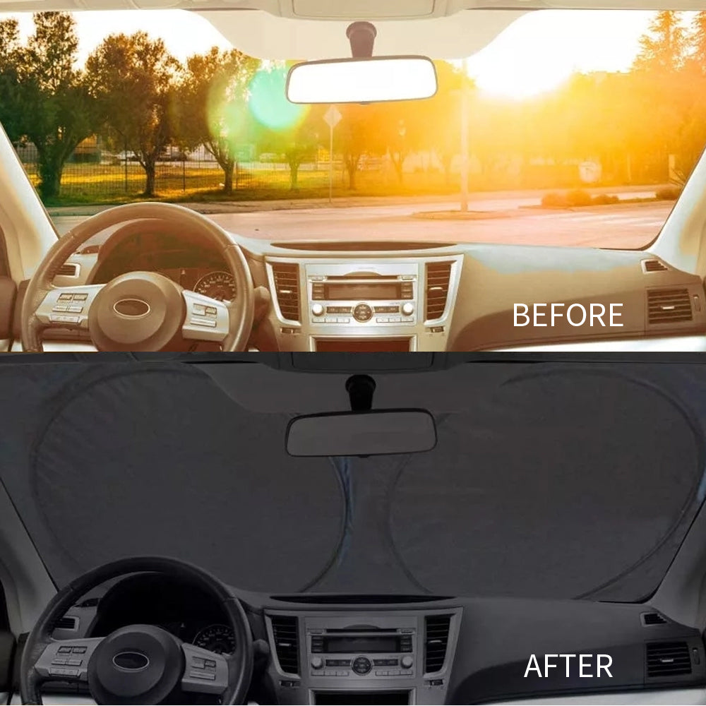 Silver Reflective Fabric Windshield Sun Shade F210174