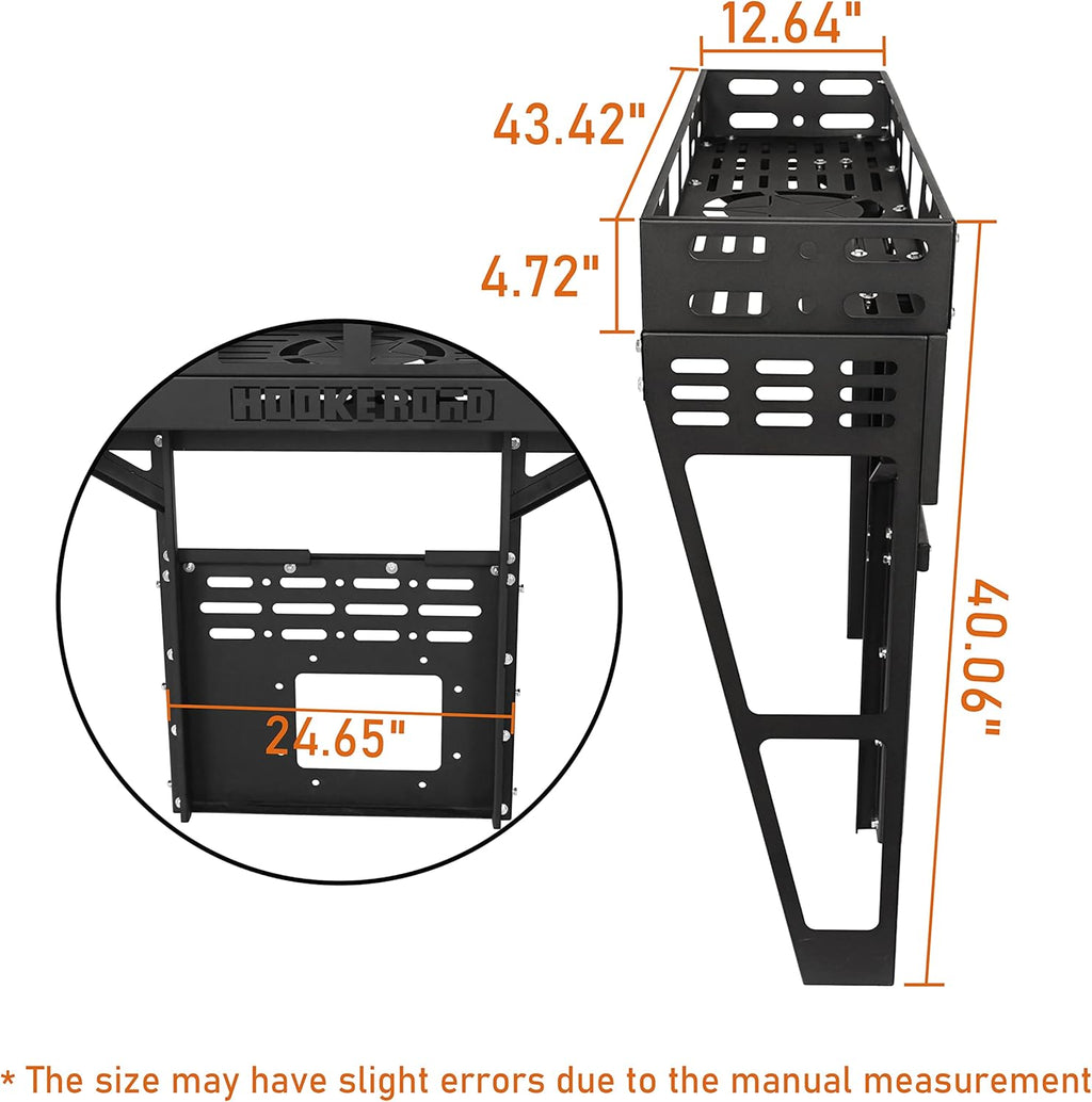 Tailgate Basket Rear Cargo Rack System with Reinforced Tailgate Hinge Kit R9929