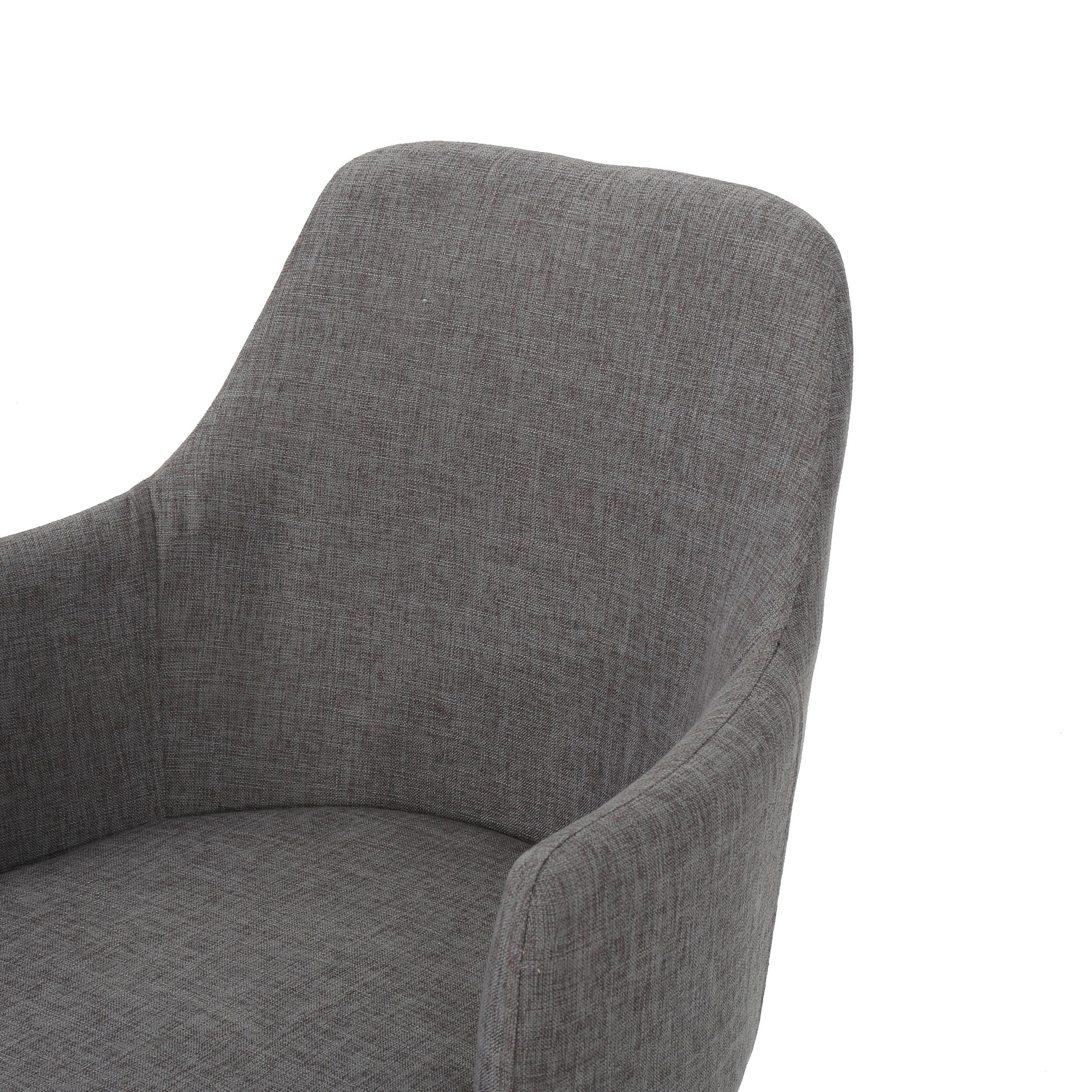 Fabric Upholstered Dining Chairs, Set of 2, Light Gray and Dark Walnut J71718