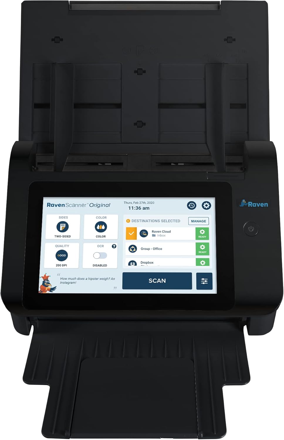 Document Scanner with Touchscreen, Color Duplex Feeder, Wireless Scanning F39351