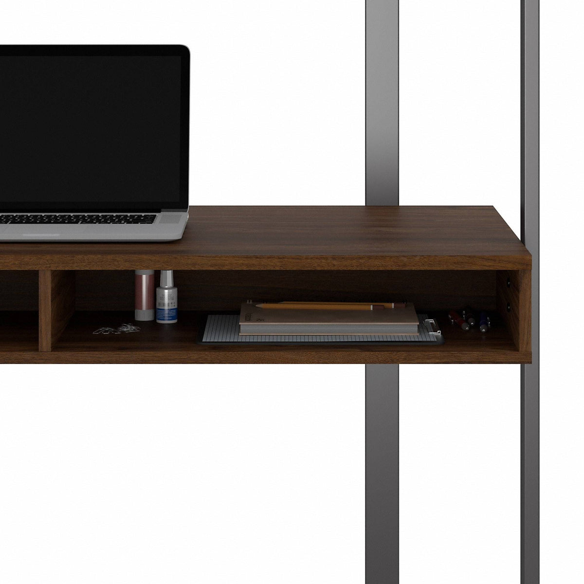 Walnut Computer Desk with Hutch S542