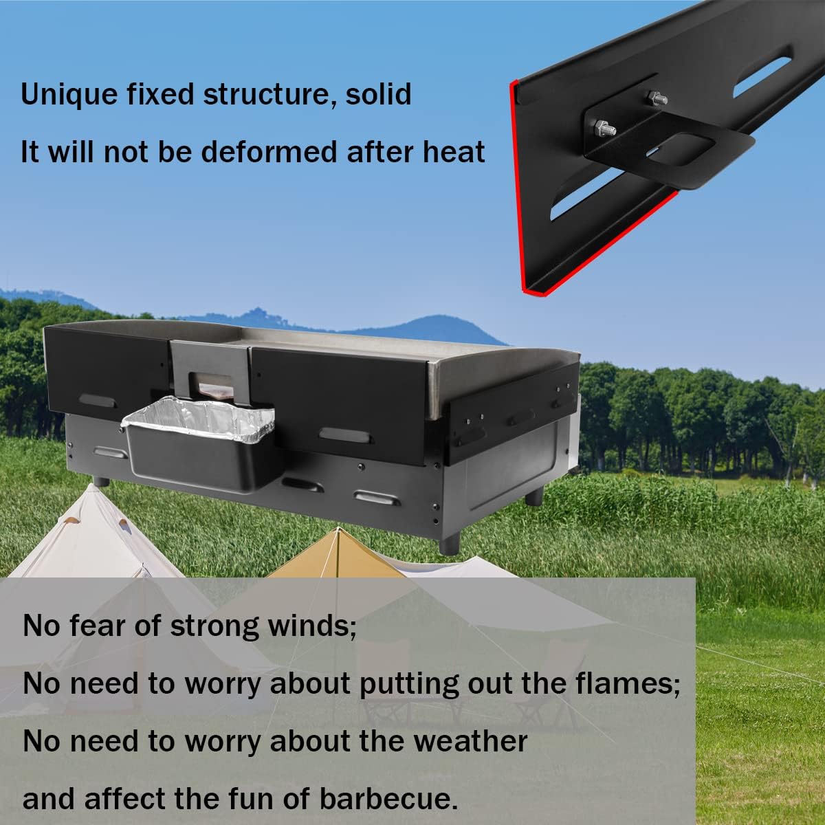 Black Wind Guard for 22" Griddle, Pack of 2 E9934