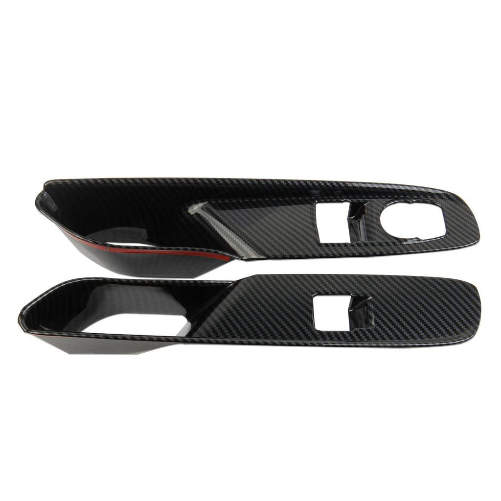 Carbon Fiber Window Lift Switch Panel Cover Trims for Chevrolet Corvette C8 Stingray 1LT Coupe 2020-2022 Pack of 2 P13720