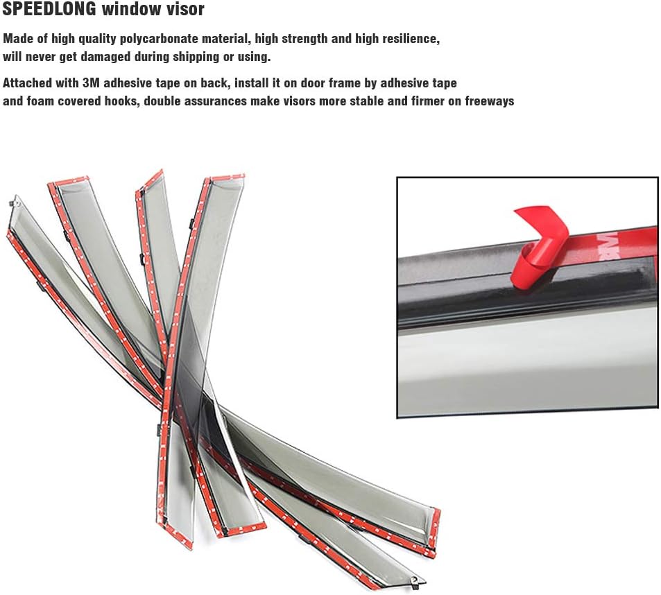 Car Window Visor Vent Shade Deflector Sun/Rain/Fog Guards H202