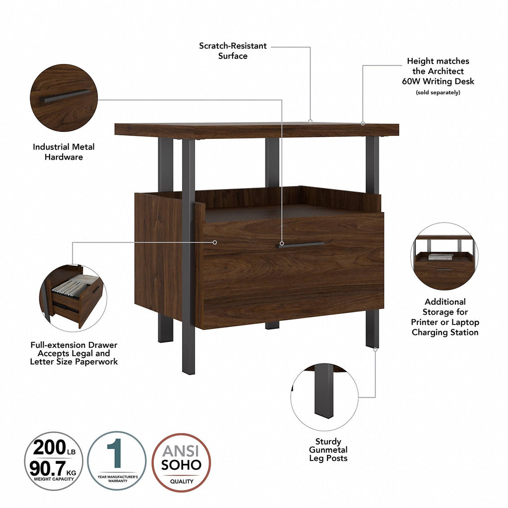 Walnut Computer Desk with Hutch S542
