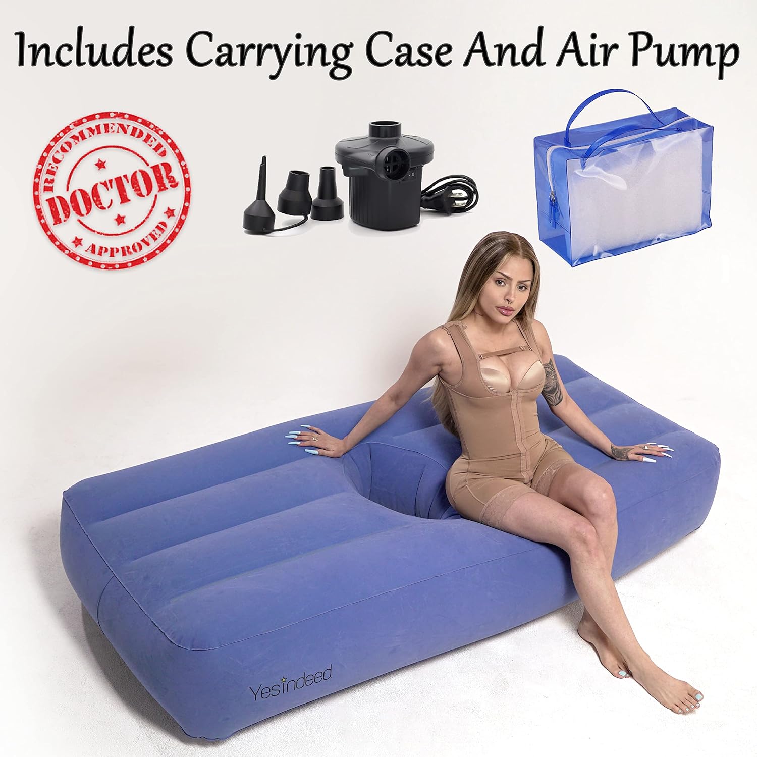 Inflatable BBL Mattress with Hole and Carrying Bag C712394