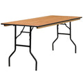 6' Rectangular Wood Folding Banquet Table H2671