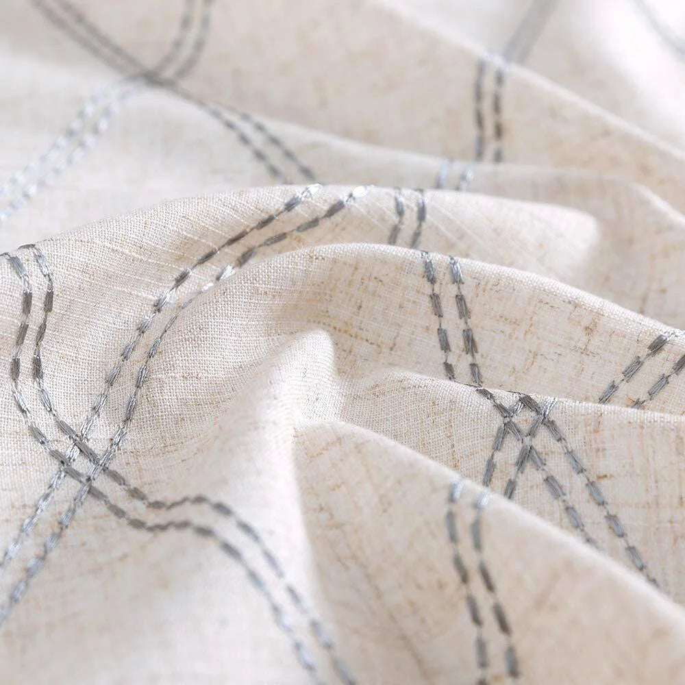 Linen Curtains 84 inch Grey Grommet 2 Panels I70506