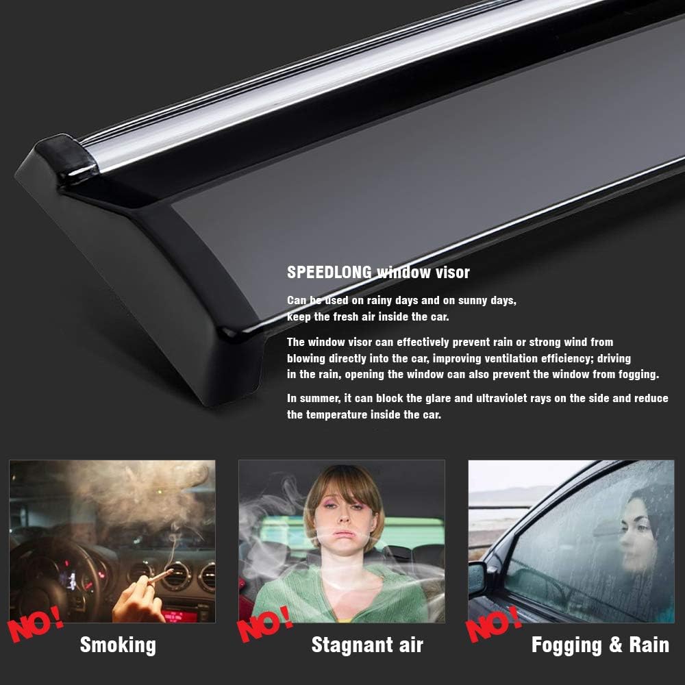 Car Window Visor Vent Shade Deflector Sun/Rain/Fog Guards H202