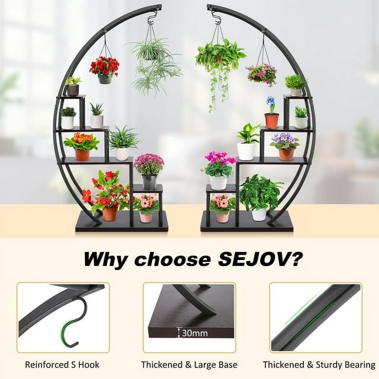 5 Tier Black Metal Plant Stand 2Pcs B141106
