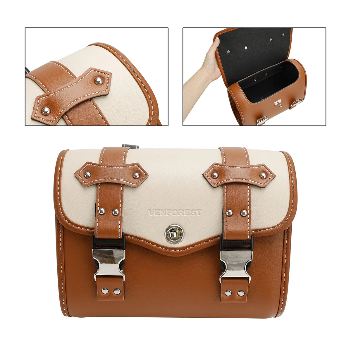 Brown Side Saddlebag Tool Bag Luggage Pouch Storage V2041