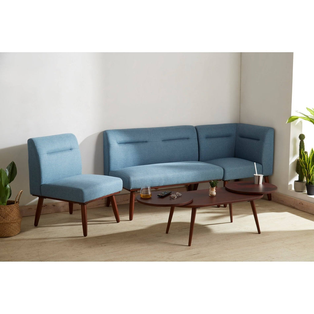Mid Century All Wood Sectional 1 Seater Sofa Z63618