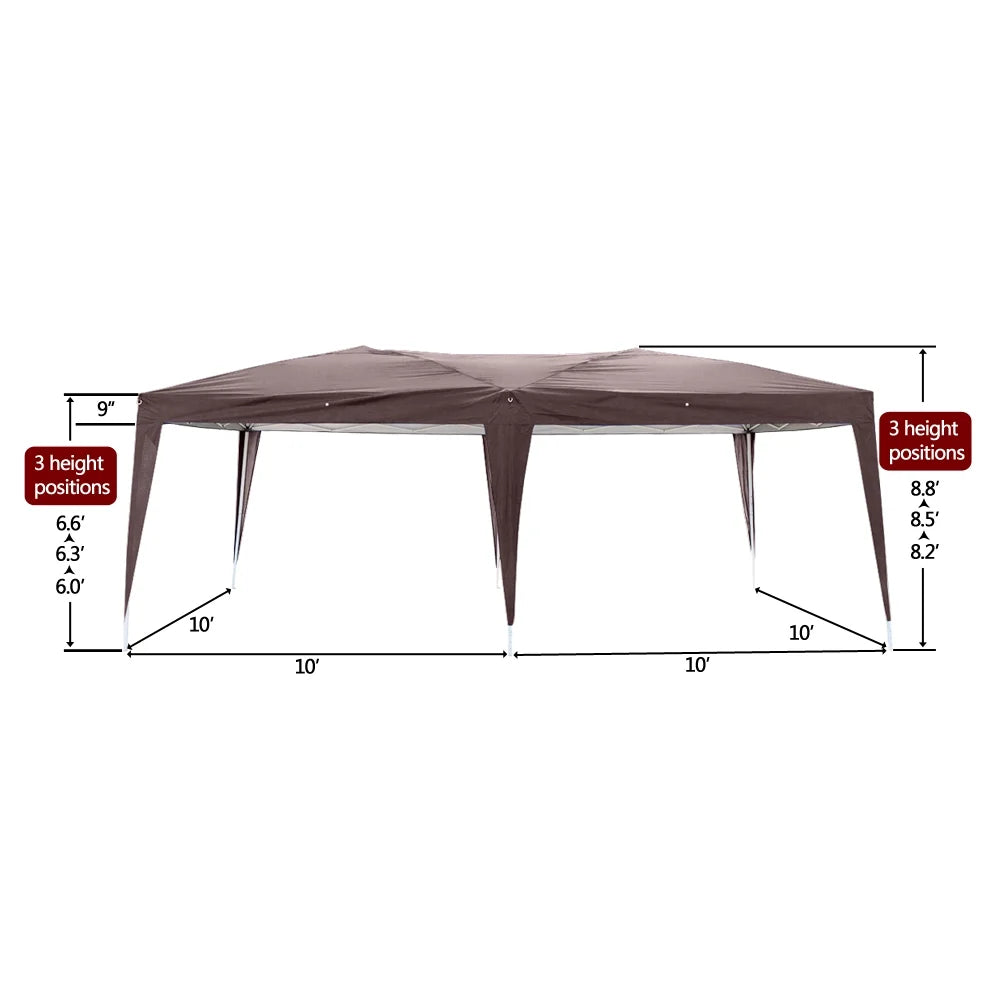 Dark Coffee Pop Up Tent with Two Windows Y91042