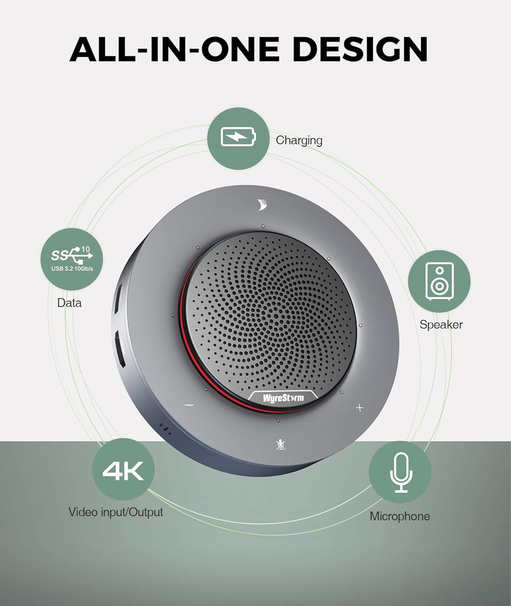 Conference Speaker with 4 Noise-canceling Mics, USB-C Docking Function C240
