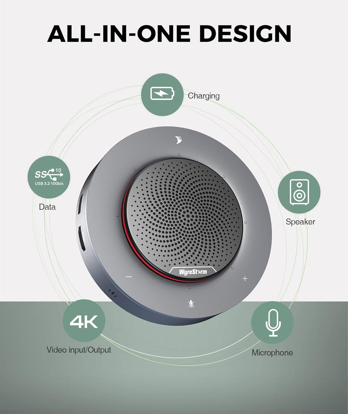 Conference Speaker with 4 Noise-canceling Mics, USB-C Docking Function C240