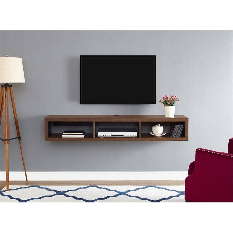 60x22 Wall Mounted Media Console in Brown I412