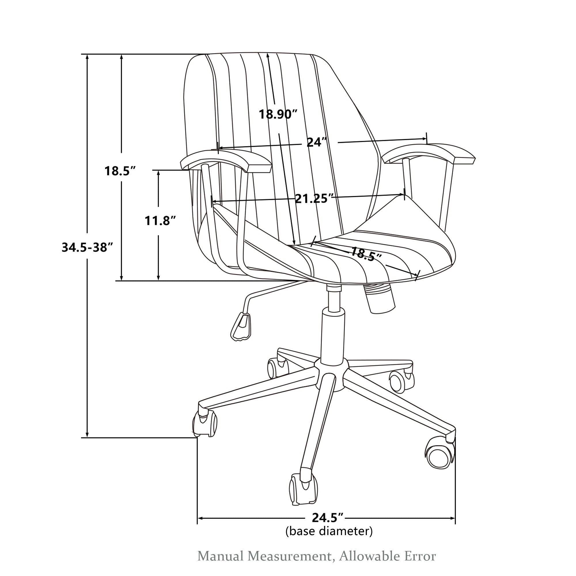 Cream Adjustable Swivel Desk Chair P370453