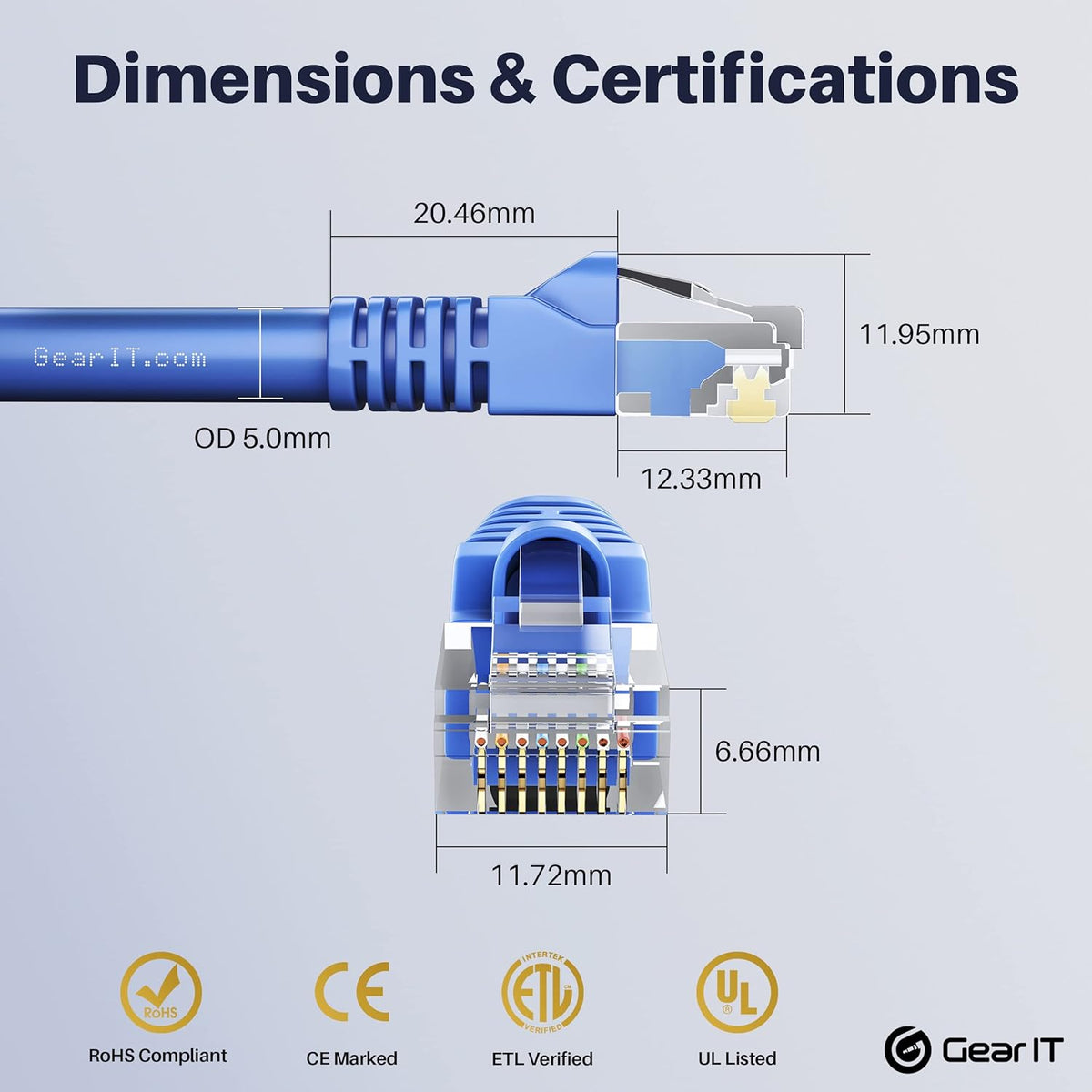 100-Pack Blue Cat5e Ethernet Patch Cable 3 Feet B472
