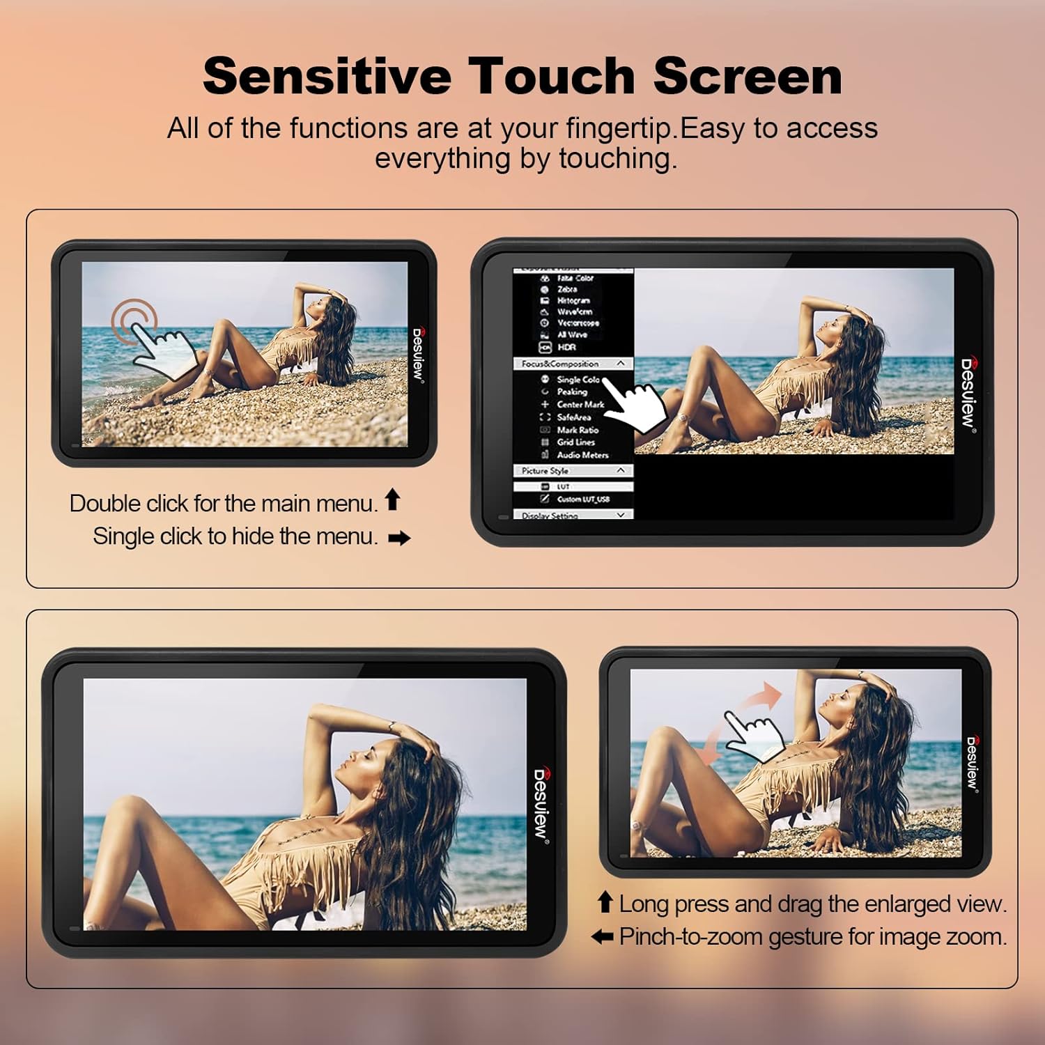 5.5 inch Touch Screen Camera Field Monitor with 4K Input/Output D455663