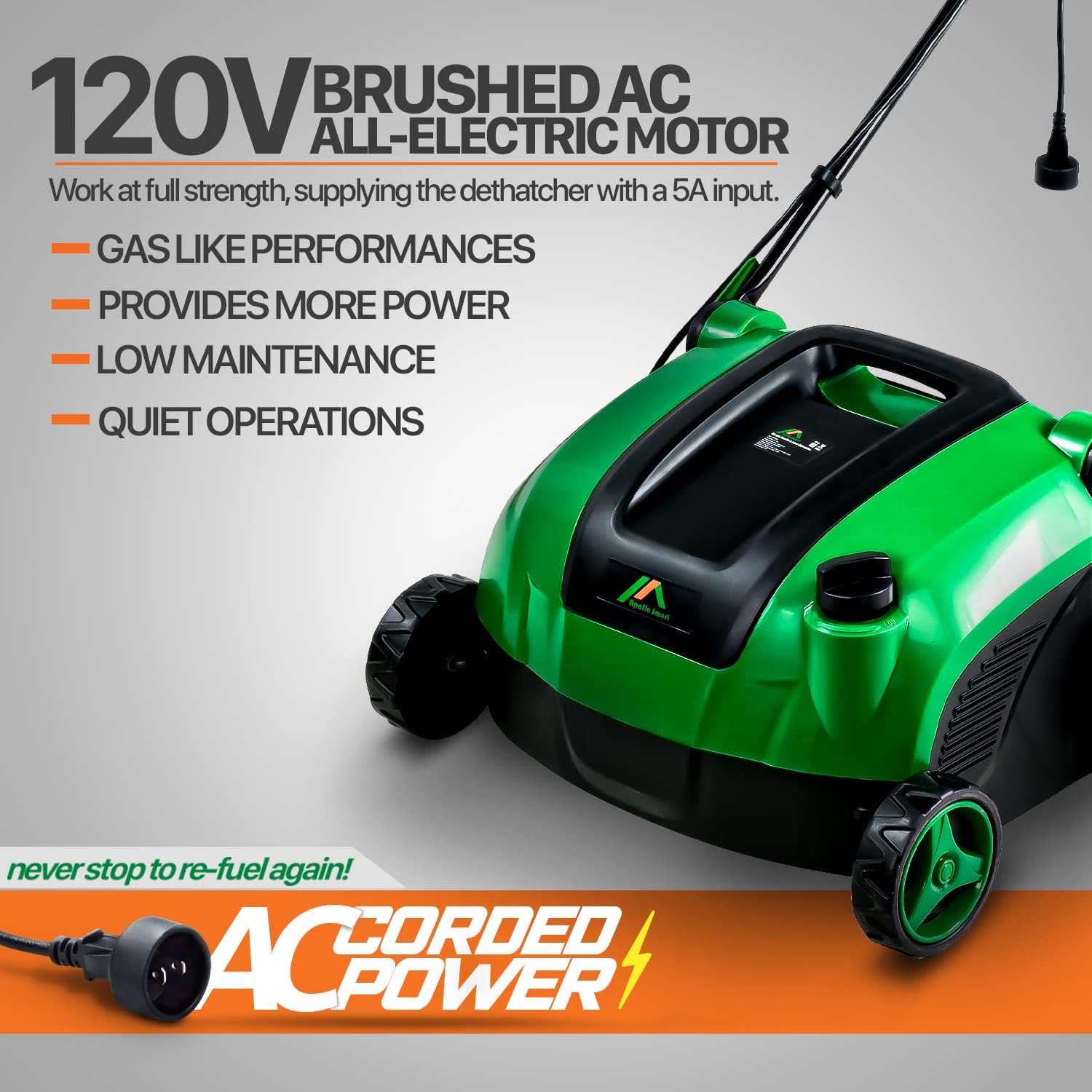 2 in 1 Corded Electric Walk Behind Scarifier Lawn Dethatcher with Collection Bag Q869