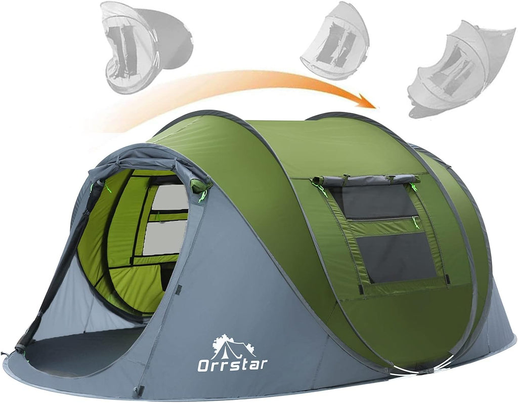 4 Person Waterproof Pop Up Tent with 2 Big Doors Y96256